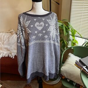 Victoria's Secret PINK Purple and White Sweater